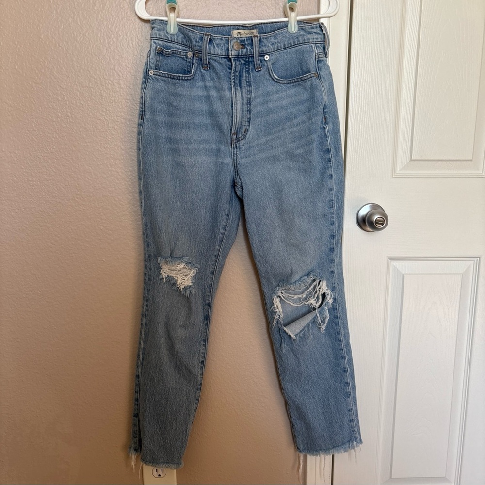 Madewell The Perfect Vintage Jean Women 28 High Rise Distressed Raw Hem